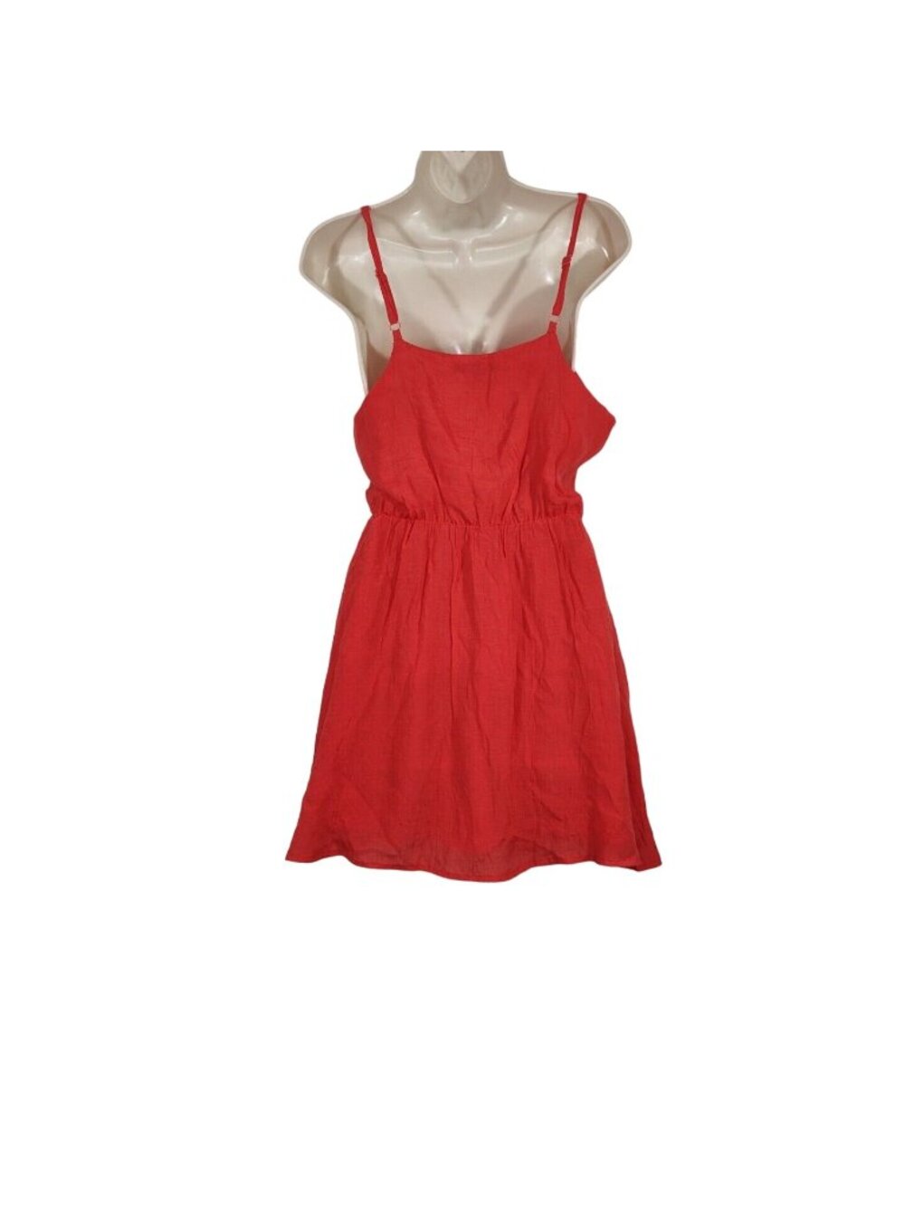 Lucca Couture Lined Crinkle Dress Sundress Women Size M Red-Orange MISSING STUDS - Picture 3 of 8
